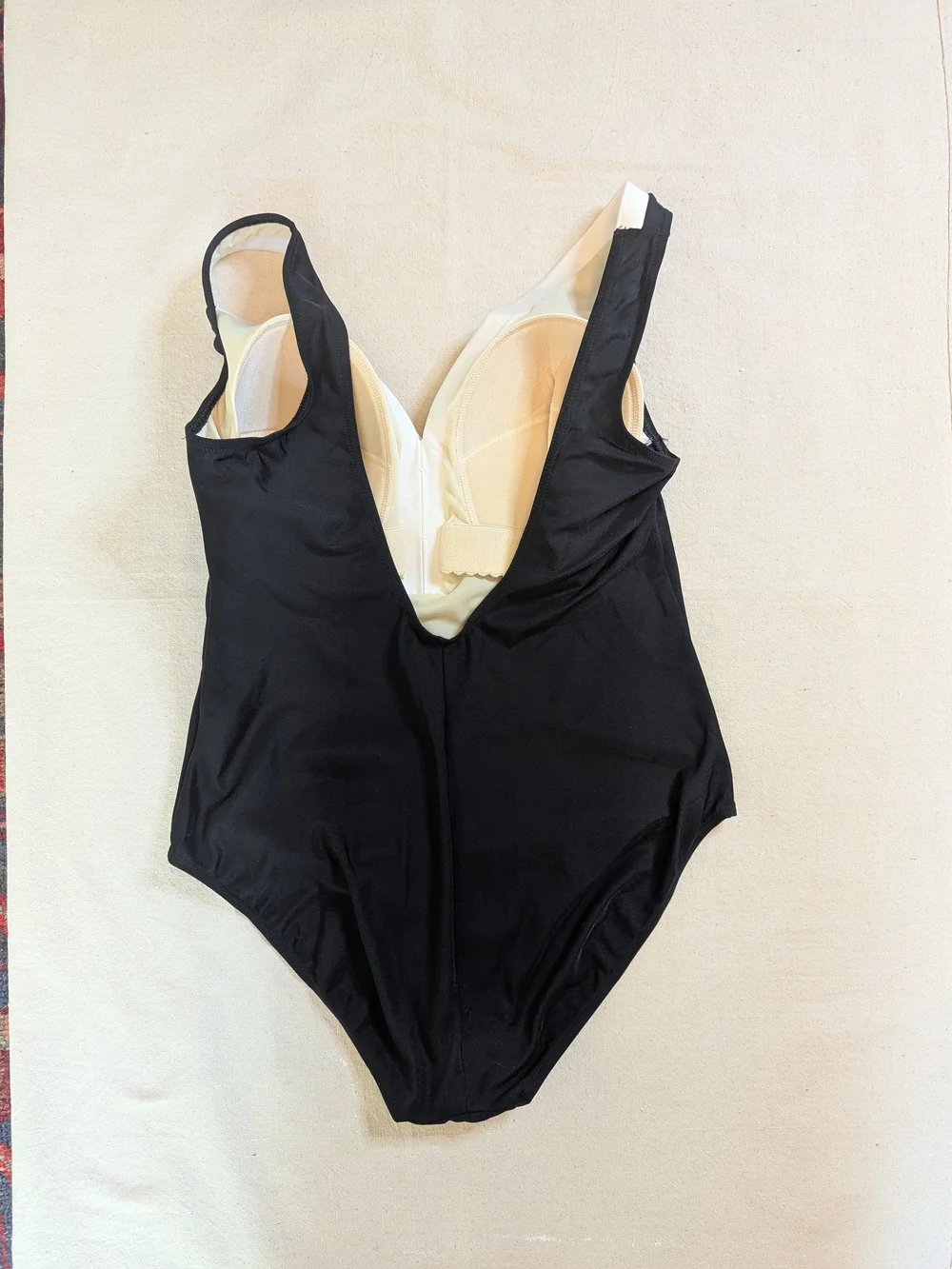 Classic Black And White One-Piece Swimsuit With Rhinestone Button Detail